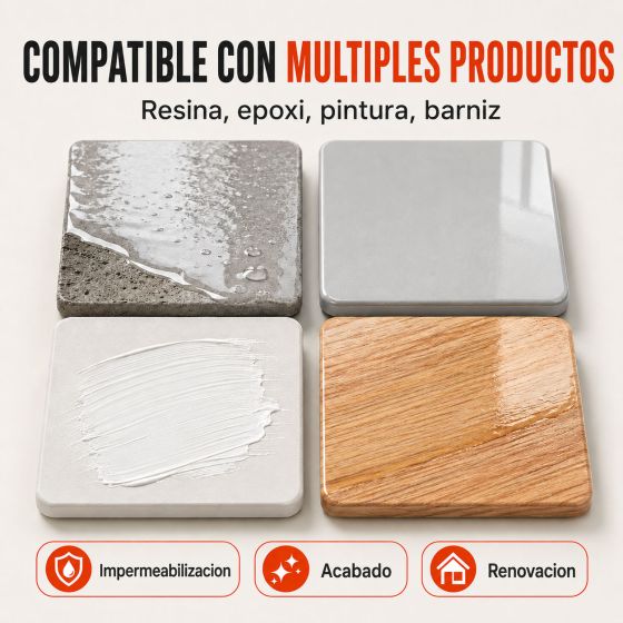 Pincel para aplicación de resina impermeabilizante, epoxi, barniz, pintura