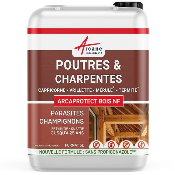Traitement bois pour charpente et poutre, produit pour insecte xylophage : ARCAPROTECT BOIS +