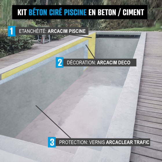 beton ciré piscine - revêtement PISCINE haute résistance