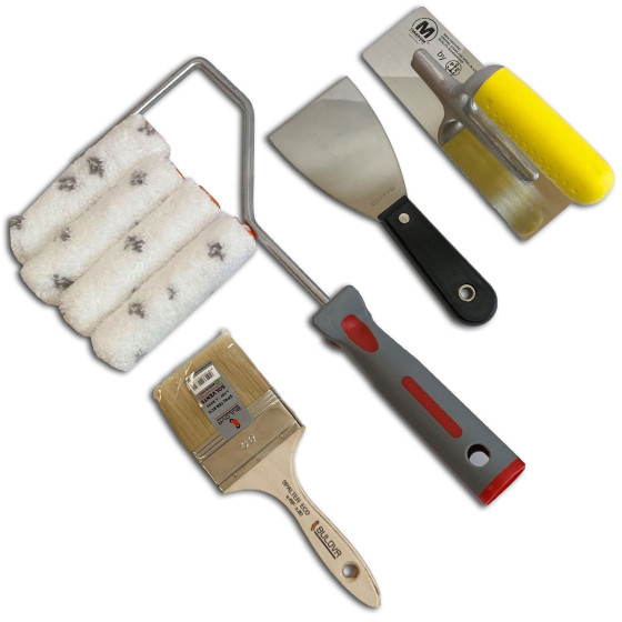 outils d’application pour béton ciré petite surface escalier cuisine sdb