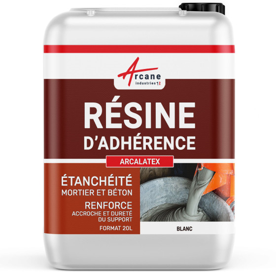 Résine d'accrochage mortier et béton : ARCALATEX-20L-Blanc-Couleur / Aspect