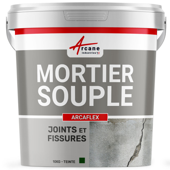 Mortier joint souple pour traitement de fissure : ARCAFLEX-10Kg-Vert-fonce-Couleur / Aspect