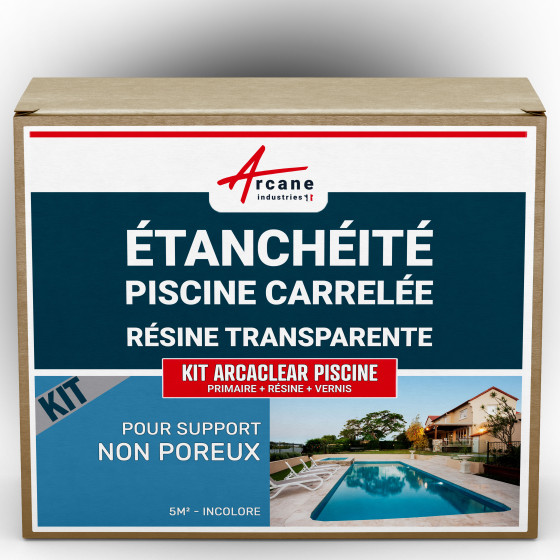 KIT ARCACLEAR PISCINE - Resine transparente etancheite piscine carrelee