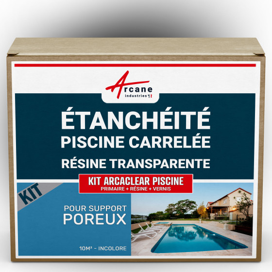 Kit d'étanchéité pour piscine carrelée : Primaire : KIT ARCACLEAR PISCINE-kit-10m2-Transparent-Couleur / Aspect Kit d'étanchéité pour piscine carrelée : Primaire : KIT ARCACLEAR PISCINE-kit-10m2-Transparent-Couleur / Aspect