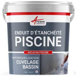 Enduit d'étanchéité hydrofuge piscine bassin : ARCACIM Piscine-5Kg-Gris-Couleur / Aspect