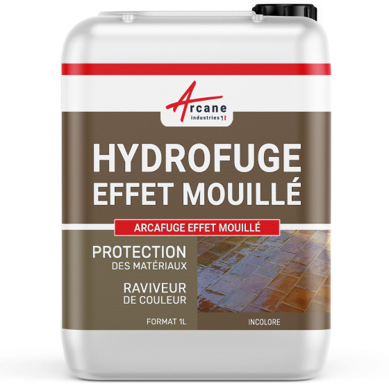 Hydrofuge imperméabilisant effet mouillant: ARCAFUGE Effet mouillé-1L-jusqua-10m2-Transparent-Couleur / Aspect Hydrofuge imperméabilisant effet mouillant: ARCAFUGE Effet mouillé-1L-jusqua-10m2-Transparent-Couleur / Aspect