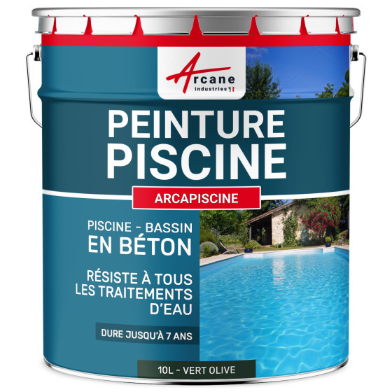 Peinture piscine béton  - ARCAPISCINE-10L-Vert-olive-ral-6003-Aspect / Couleur