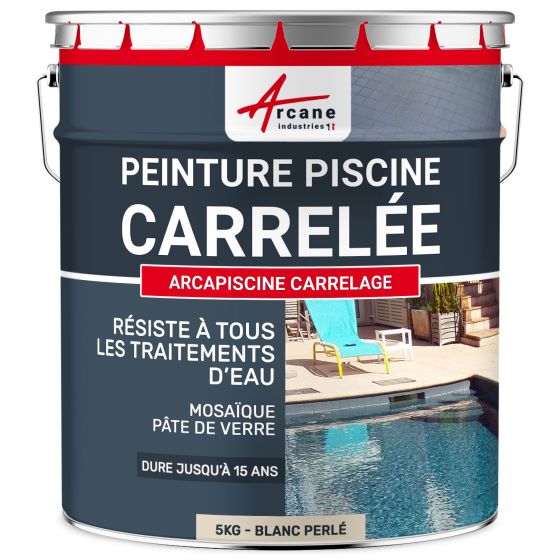 Peinture Carrelage Piscine Pour Piscine Carrelée - ARCAPISCINE CARRELAGE-5kg-Blanc-Perle-ral-1013-Aspect / Couleur