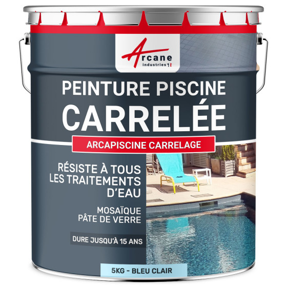 Peinture Carrelage Piscine Pour Piscine Carrelée - ARCAPISCINE CARRELAGE-5kg-Bleu-Clair-Aspect / Couleur