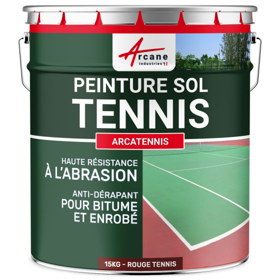 Peinture pour court de tennis anti dérapant - ARCATENNIS-15Kg-Rouge-tennis-Aspect / Couleur