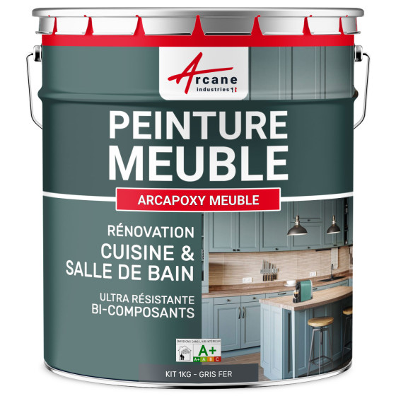 Résine PEINTURE MEUBLE-Kit1Kg-RAL-7011-Gris-fer-Aspect / Couleur Résine PEINTURE MEUBLE-Kit1Kg-RAL-7011-Gris-fer-Aspect / Couleur