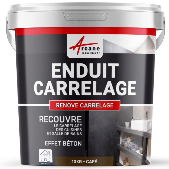 Enduit carrelage mur et sol pour salle de bain cuisine - RENOVE CARRELAGE-10Kg-Cafe-Aspect / Couleur