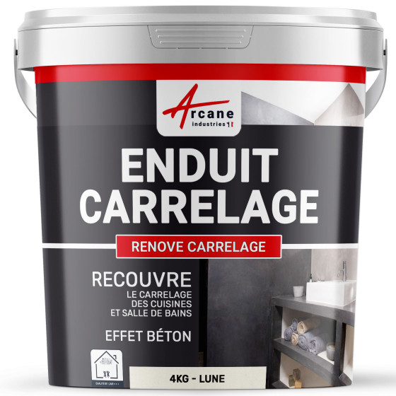 Enduit carrelage mur et sol pour salle de bain cuisine - RENOVE CARRELAGE-4Kg-Lune-Aspect / Couleur Enduit carrelage mur et sol pour salle de bain cuisine - RENOVE CARRELAGE-4Kg-Lune-Aspect / Couleur