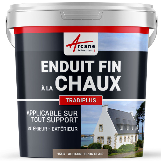 Enduit chaux fin pour décoration intérieure et extérieur - TRADIPLUS-kit15kg-AUBAGNE-Brun-clair-Aspect / Couleur Enduit chaux fin pour décoration intérieure et extérieur - TRADIPLUS-kit15kg-AUBAGNE-Brun-clair-Aspect / Couleur