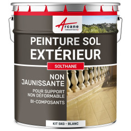 Peinture Béton Extérieur Sol - SOLTHANE-Kit5kg-Blanc-Aspect / Couleur