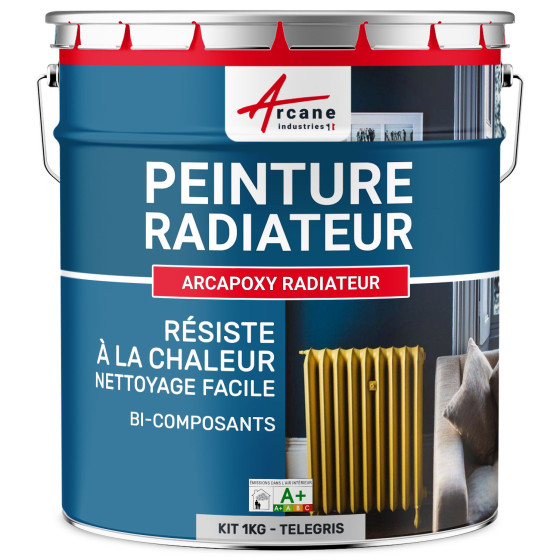 Peinture radiateur / chauffage-Kit1Kg-Ral-7047-Telegris-4-Aspect / Couleur Peinture radiateur / chauffage-Kit1Kg-Ral-7047-Telegris-4-Aspect / Couleur