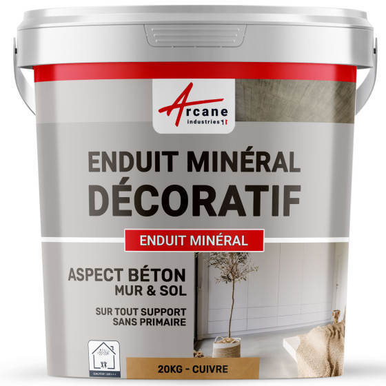 ENDUIT MINERAL DECORATIF COLORE ASPECT BETON - enduit de décoration murale et sol-20Kg-Cuivre-Aspect / Couleur ENDUIT MINERAL DECORATIF COLORE ASPECT BETON - enduit de décoration murale et sol-20Kg-Cuivre-Aspect / Couleur