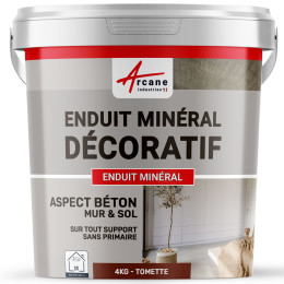 ENDUIT MINERAL DECORATIF COLORE ASPECT BETON - enduit de décoration murale et sol-4Kg-Tomette-Aspect / Couleur