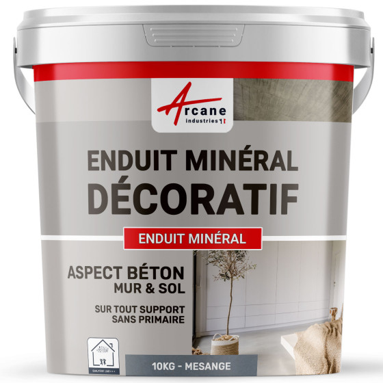 ENDUIT MINERAL DECORATIF COLORE ASPECT BETON - enduit de décoration murale et sol-10Kg-Mesange-Aspect / Couleur