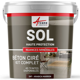 KIT BETON CIRE SOL HAUTE PROTECTION-kit5m2-Arabica-Marron-Aspect / Couleur