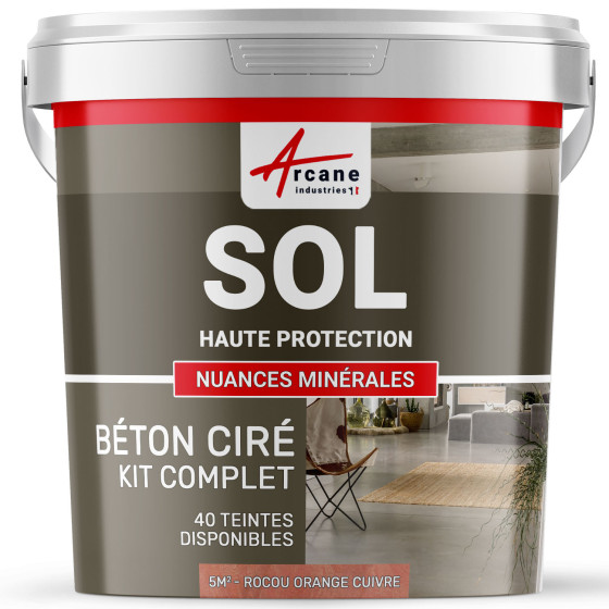 KIT BETON CIRE SOL HAUTE PROTECTION-kit5m2-Rocou-orange-cuivre-Aspect / Couleur