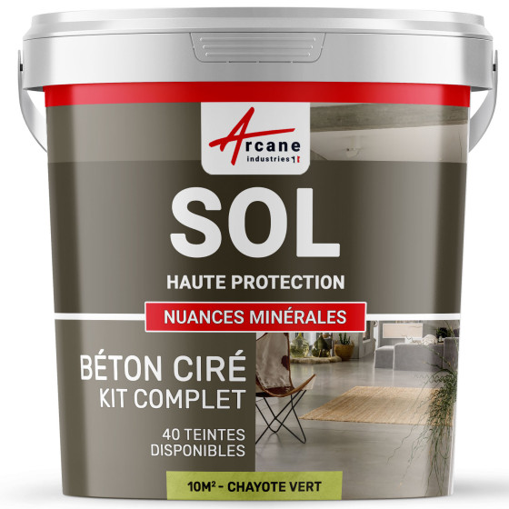 KIT BETON CIRE SOL HAUTE PROTECTION-kit10m2-Chayote-Vert-Aspect / Couleur