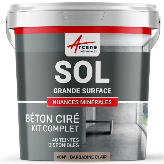 KIT BETON CIRE SOL GRANDE SURFACE HAUTE PROTECTION-Kit60m2-Barbadine-Clair-Aspect / Couleur