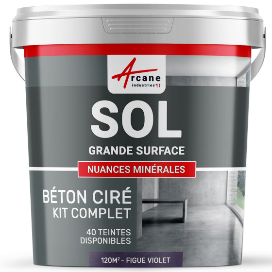 KIT BETON CIRE SOL GRANDE SURFACE HAUTE PROTECTION-Kit120m2-Figue-Aspect / Couleur