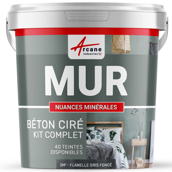 KIT BTON CIR MURS-kit2m2-Satinee-Flanelle-Gris-fonce-Aspect / Couleur