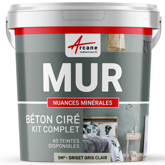 KIT BTON CIR MURS-kit5m2-Mate-Griset-Gris-clair-Aspect / Couleur KIT BTON CIR MURS-kit5m2-Mate-Griset-Gris-clair-Aspect / Couleur