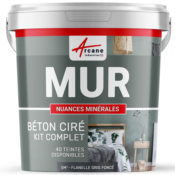 KIT BTON CIR MURS-kit5m2-Mate-Flanelle-Gris-fonce-Aspect / Couleur KIT BTON CIR MURS-kit5m2-Mate-Flanelle-Gris-fonce-Aspect / Couleur