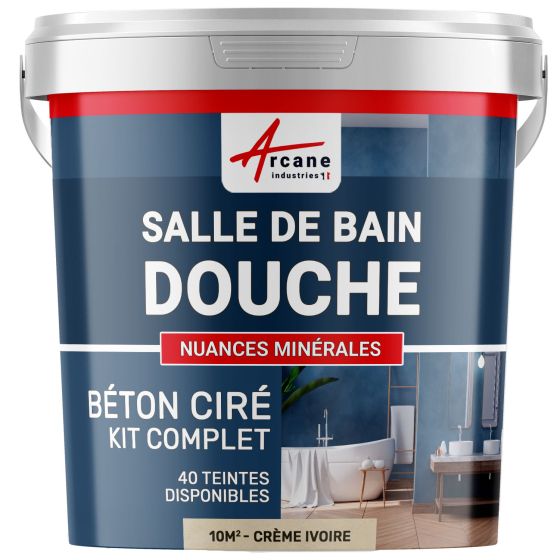 1-Main-Kit B‚ton Cir‚ Salle de Bain :  Enduit imperm‚able-kit10m2-Creme-Ivoire-Aspect / Couleur