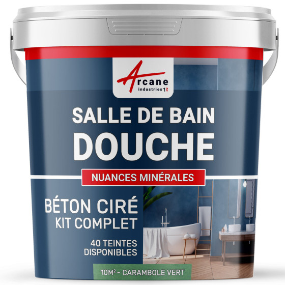 1-Main-Kit B‚ton Cir‚ Salle de Bain : Enduit imperm‚able-kit10m2-Carambole-Vert-Aspect / Couleur 1-Main-Kit B‚ton Cir‚ Salle de Bain : Enduit imperm‚able-kit10m2-Carambole-Vert-Aspect / Couleur