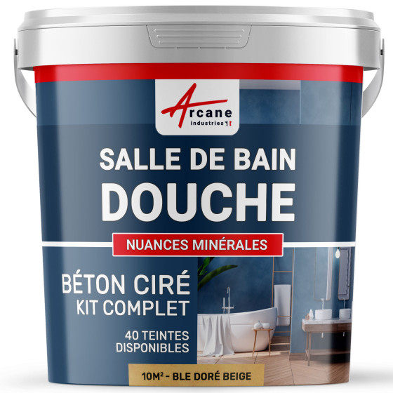 1-Main-Kit B‚ton Cir‚ Salle de Bain :  Enduit imperm‚able-kit10m2-Ble-Dore-Beige-Aspect / Couleur