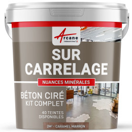 1-Main-KIT BETON CIRE SUR CARRELAGE-kit2m2-Caramel-Marron-Aspect / Couleur