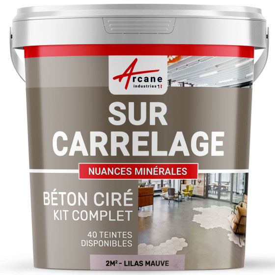1-Main-KIT BETON CIRE SUR CARRELAGE-kit2m2-Lilas-Mauve-Aspect / Couleur 1-Main-KIT BETON CIRE SUR CARRELAGE-kit2m2-Lilas-Mauve-Aspect / Couleur