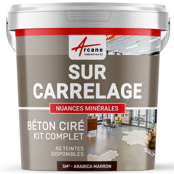 1-Main-KIT BETON CIRE SUR CARRELAGE-kit5m2-Arabica-Marron-Aspect / Couleur