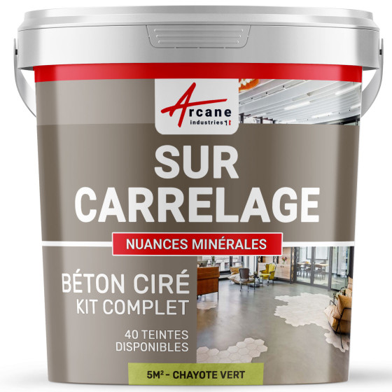 1-Main-KIT BETON CIRE SUR CARRELAGE-kit5m2-Chayote-Vert-Aspect / Couleur 1-Main-KIT BETON CIRE SUR CARRELAGE-kit5m2-Chayote-Vert-Aspect / Couleur
