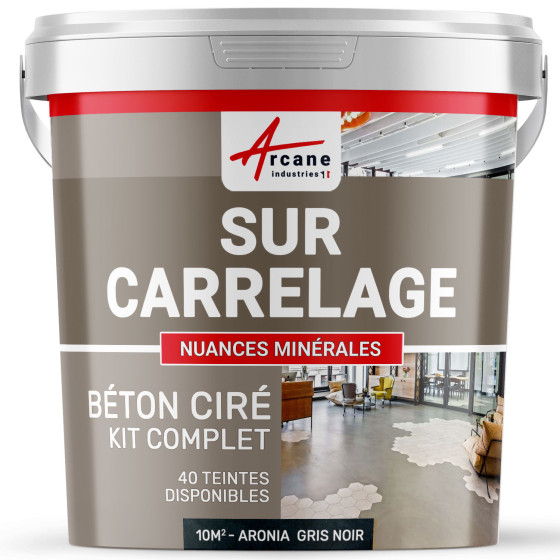 1-Main-KIT BETON CIRE SUR CARRELAGE-kit10m2-Aronia-Gris-Noir-Aspect / Couleur