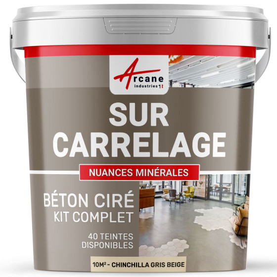 1-Main-KIT BETON CIRE SUR CARRELAGE-kit10m2-Chinchilla-Gris-Beige-Aspect / Couleur