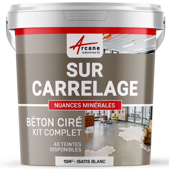 1-Main-KIT BETON CIRE SUR CARRELAGE-kit10m2-Isatis-Blanc-Aspect / Couleur