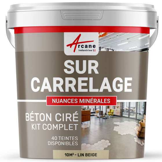 1-Main-KIT BETON CIRE SUR CARRELAGE-kit10m2-Lin-Beige-Aspect / Couleur