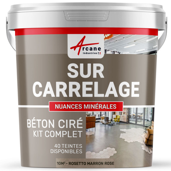1-Main-KIT BETON CIRE SUR CARRELAGE-kit10m2-Rosetto-Marron-rose-Aspect / Couleur 1-Main-KIT BETON CIRE SUR CARRELAGE-kit10m2-Rosetto-Marron-rose-Aspect / Couleur