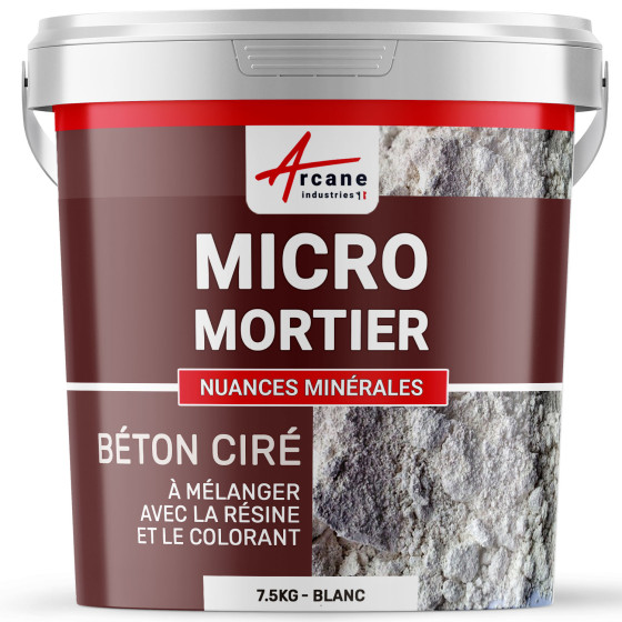 MICRO-MORTIER BETON CIRE-7-5Kg-Blanc-Aspect / Couleur