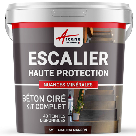 B‚ton Cir‚ Escalier - Kit Complet-kit5m2-Arabica-Marron-Aspect / Couleur