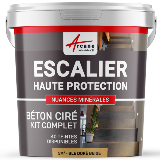 B‚ton Cir‚ Escalier - Kit Complet-kit5m2-Ble-Dore-Beige-Aspect / Couleur B‚ton Cir‚ Escalier - Kit Complet-kit5m2-Ble-Dore-Beige-Aspect / Couleur