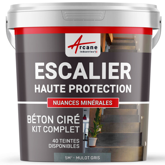 B‚ton Cir‚ Escalier - Kit Complet-kit5m2-Mulot-Gris-Aspect / Couleur