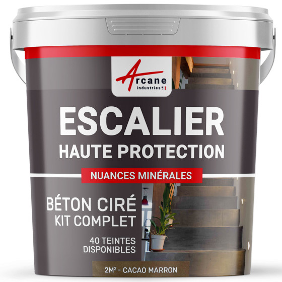 B‚ton Cir‚ Escalier - Kit Complet-kit2m2-Cacao-Marron-Aspect / Couleur B‚ton Cir‚ Escalier - Kit Complet-kit2m2-Cacao-Marron-Aspect / Couleur