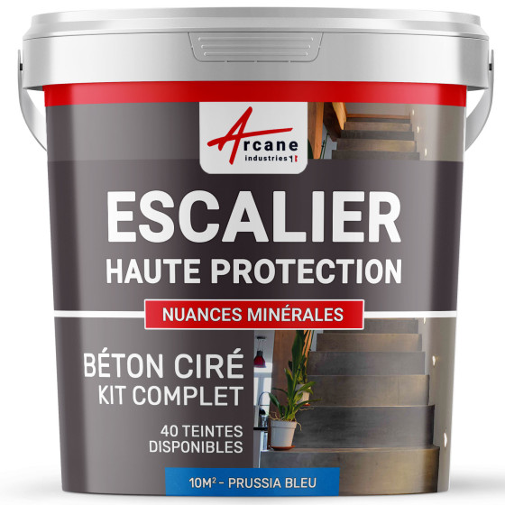 B‚ton Cir‚ Escalier - Kit Complet-kit10m2-Prussia-Bleu-Aspect / Couleur