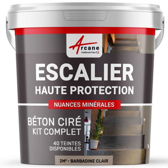 Beton Cire Escalier - Kit Complet-kit2m2-Barbadine-Clair-Aspect / Couleur Beton Cire Escalier - Kit Complet-kit2m2-Barbadine-Clair-Aspect / Couleur